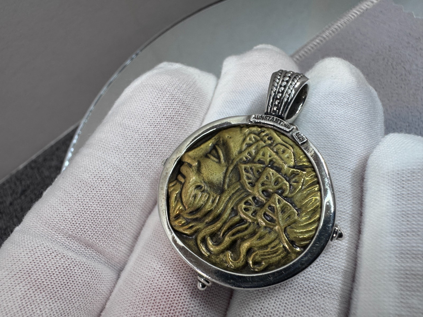 Konstantino Sterling Silver & Bronze Hercules Reversible Pendant