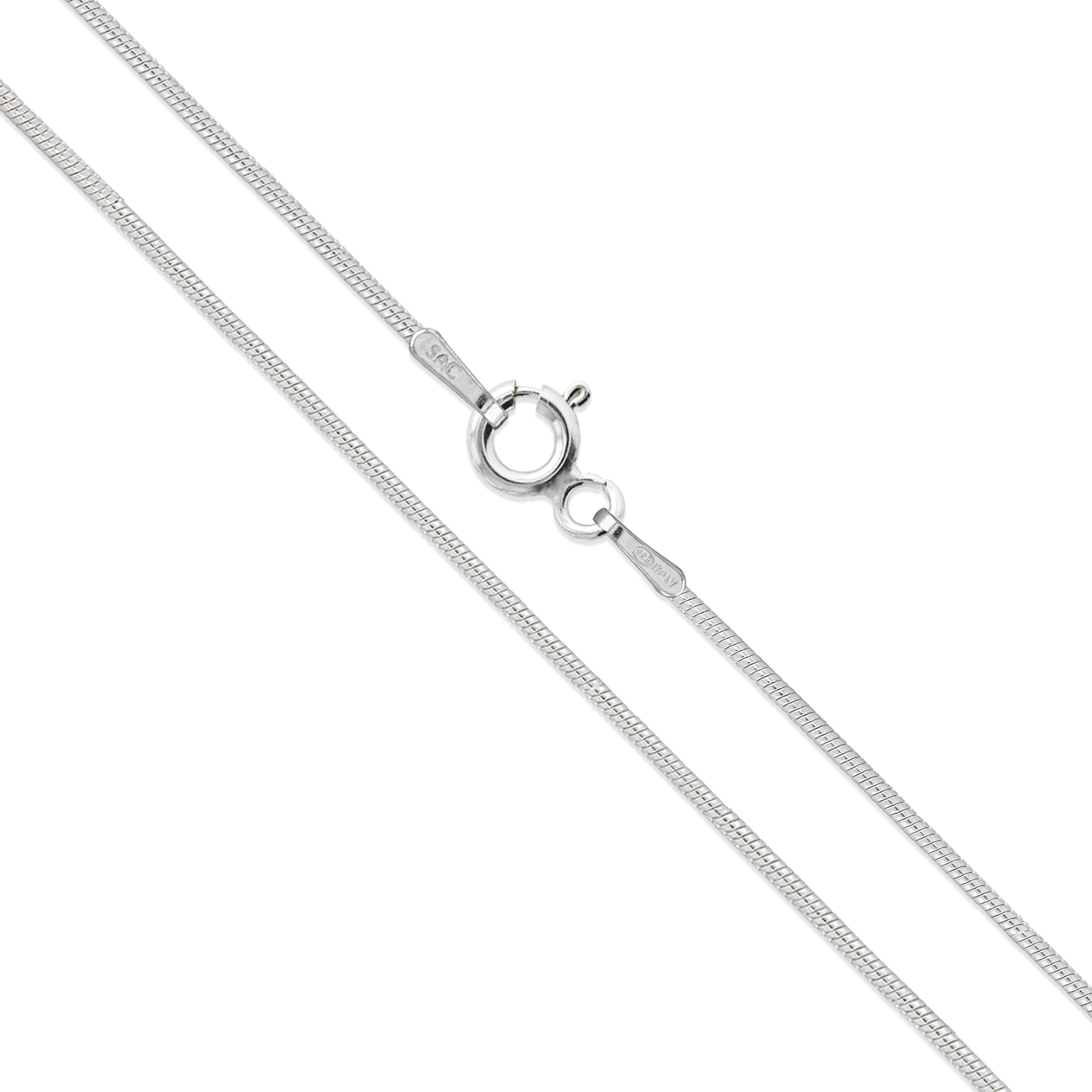 .8mm Sterling Silver Snake Chain Necklace 925 Italy