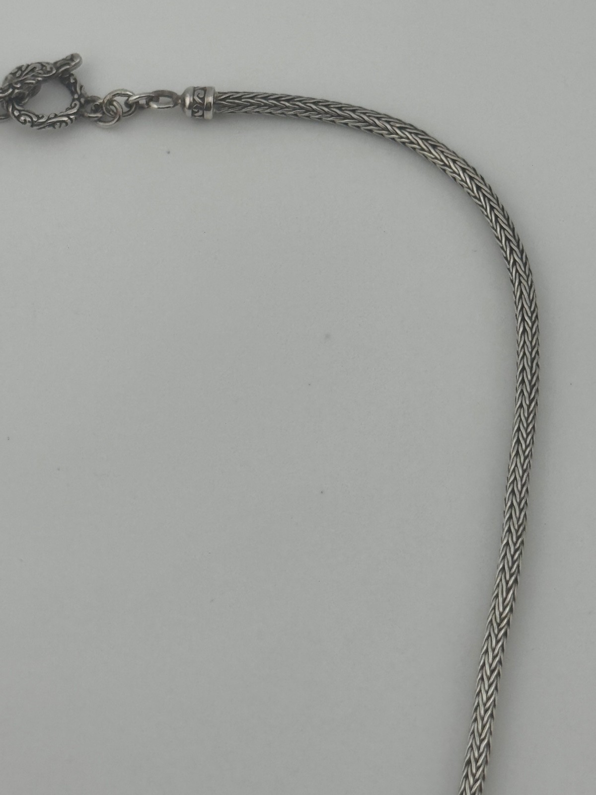 Sterling Silver Heart Necklace Toggle Clasp Signed ATI ID