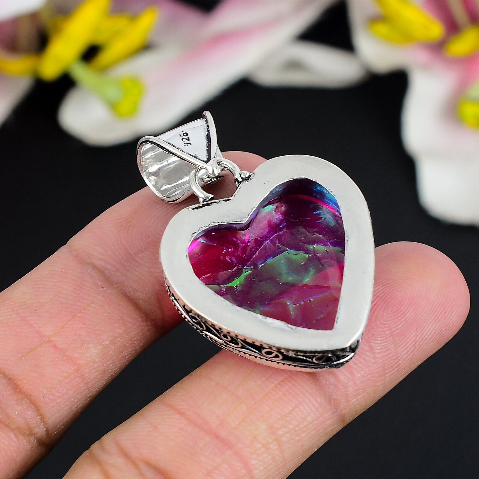 Australian Triplet Opal Gemstone handmade 925 Sterling Silver Jewelry Pendant