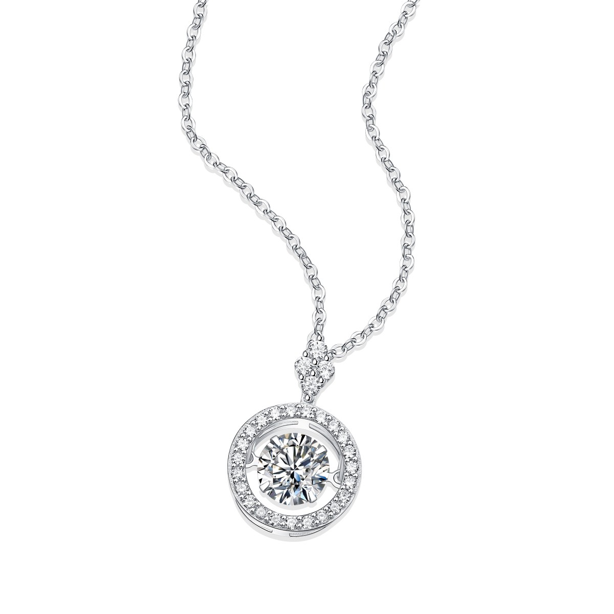 S925 Sterling Silver Moissanite Pendant – Platinum Plated 1ct Necklace, 40cm Cha