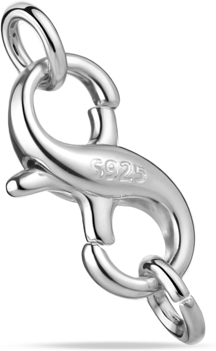925 Sterling Silver Clasp Double Opening Lobster Claw Clasps Necklace