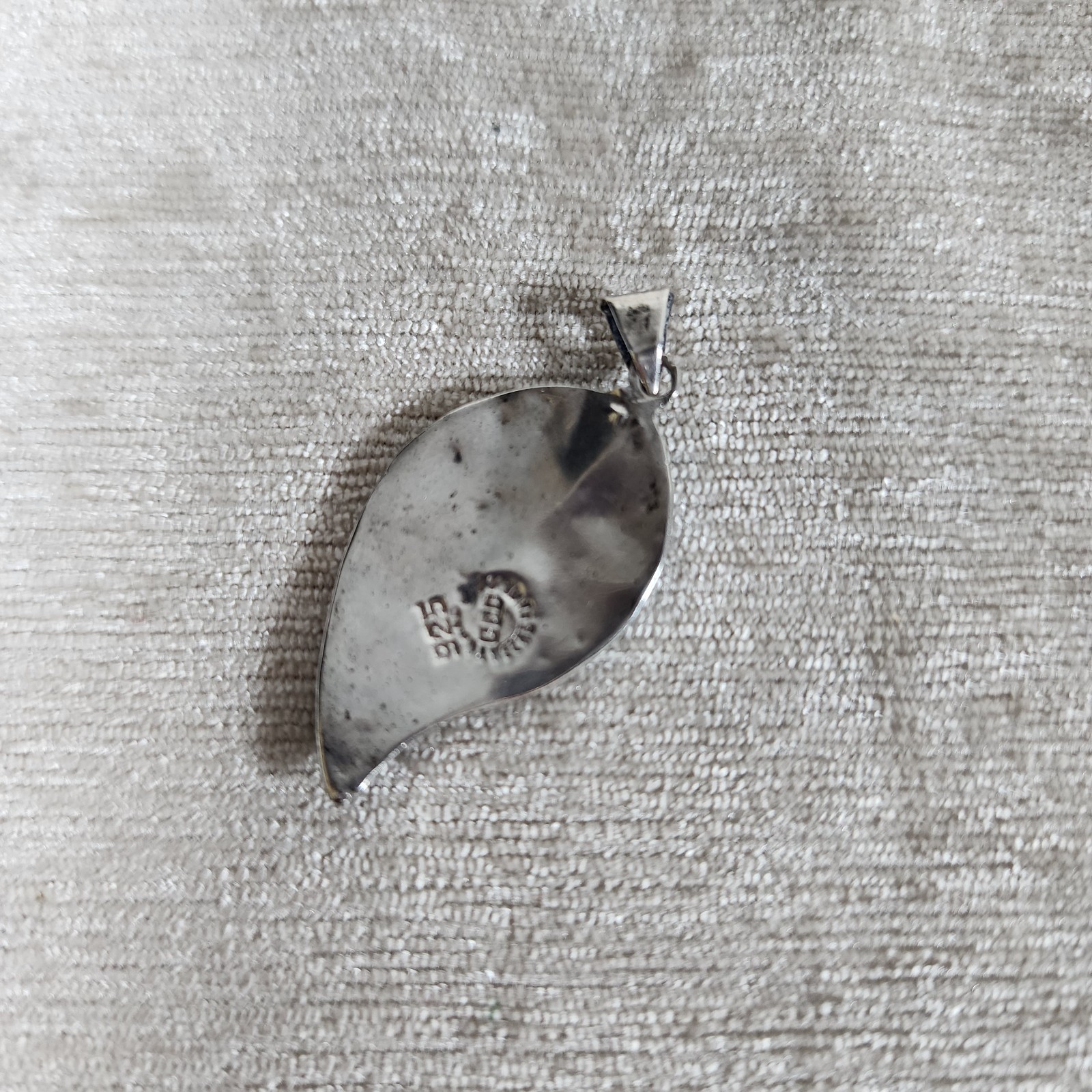 Abalone Shell Sterling Silver Leaf Pendant 1.5″ Jewelry Nature Beauty