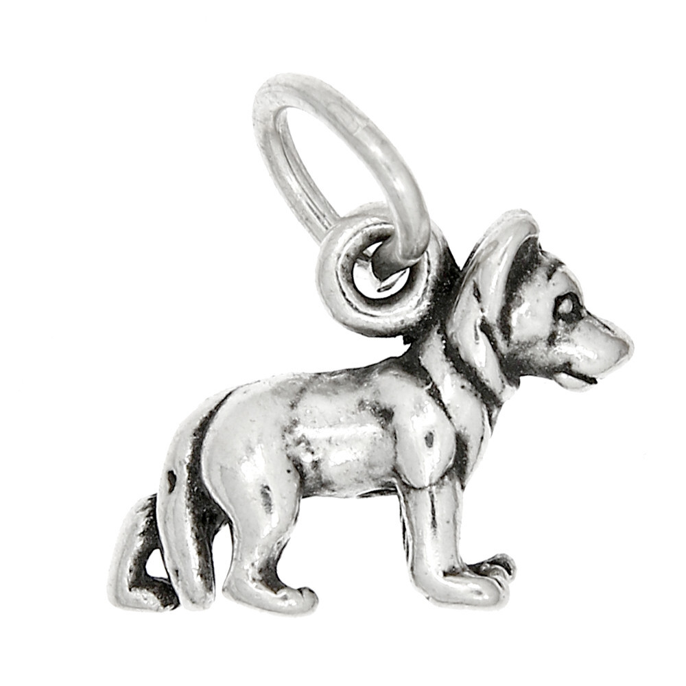 Sterling Silver Tiny German Shepherd Dog Charm or Pendant
