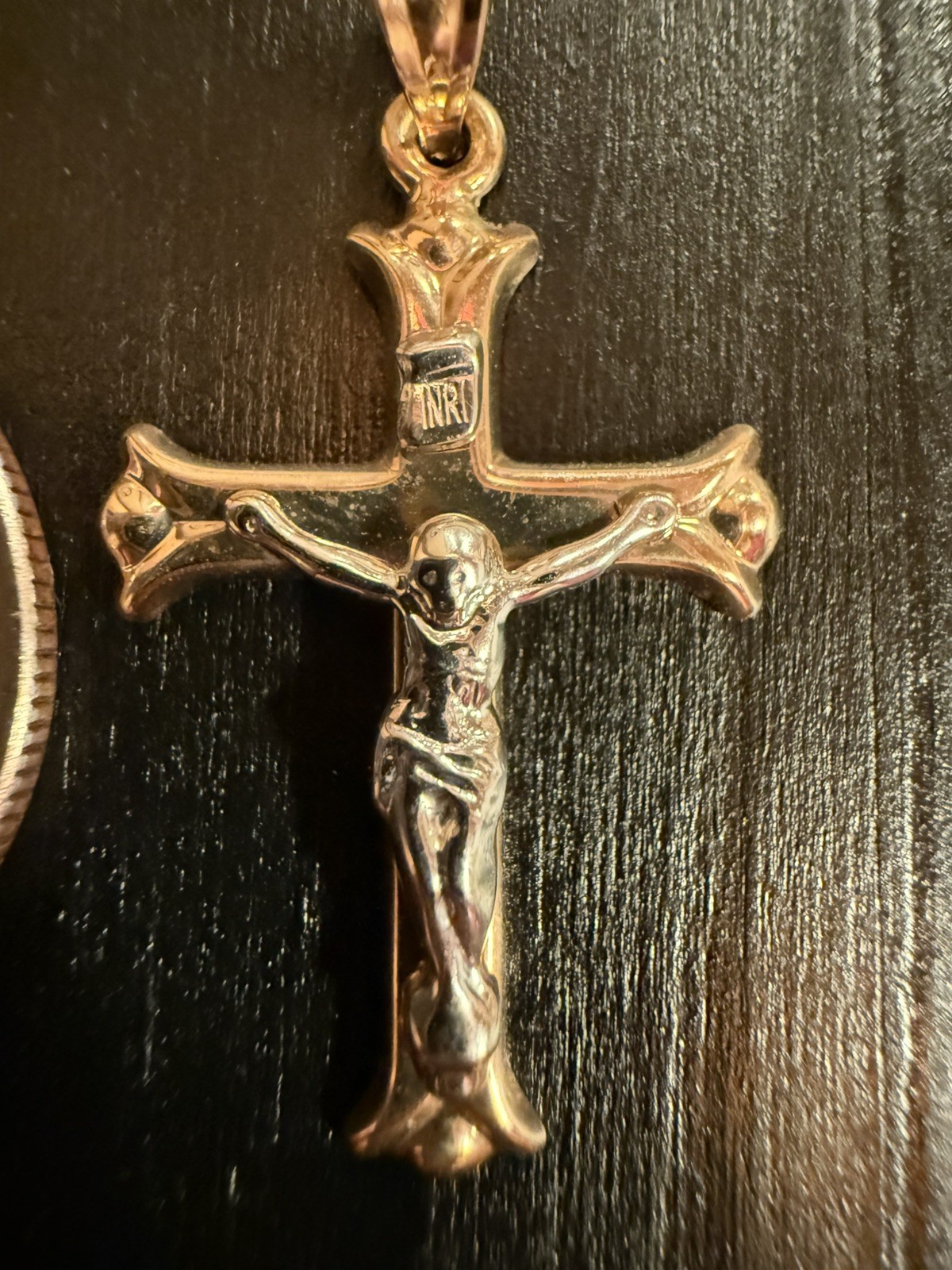 10kt Solid Two Tone Gold Crucifix Cross – Stamped INTI