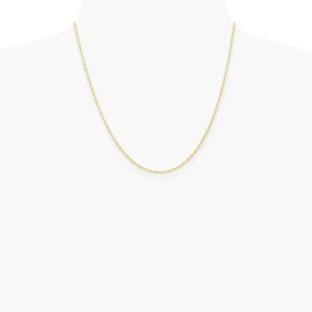 10K Yellow Gold 1.35mm Carded Cable Rope Chain Necklace 16″-24″