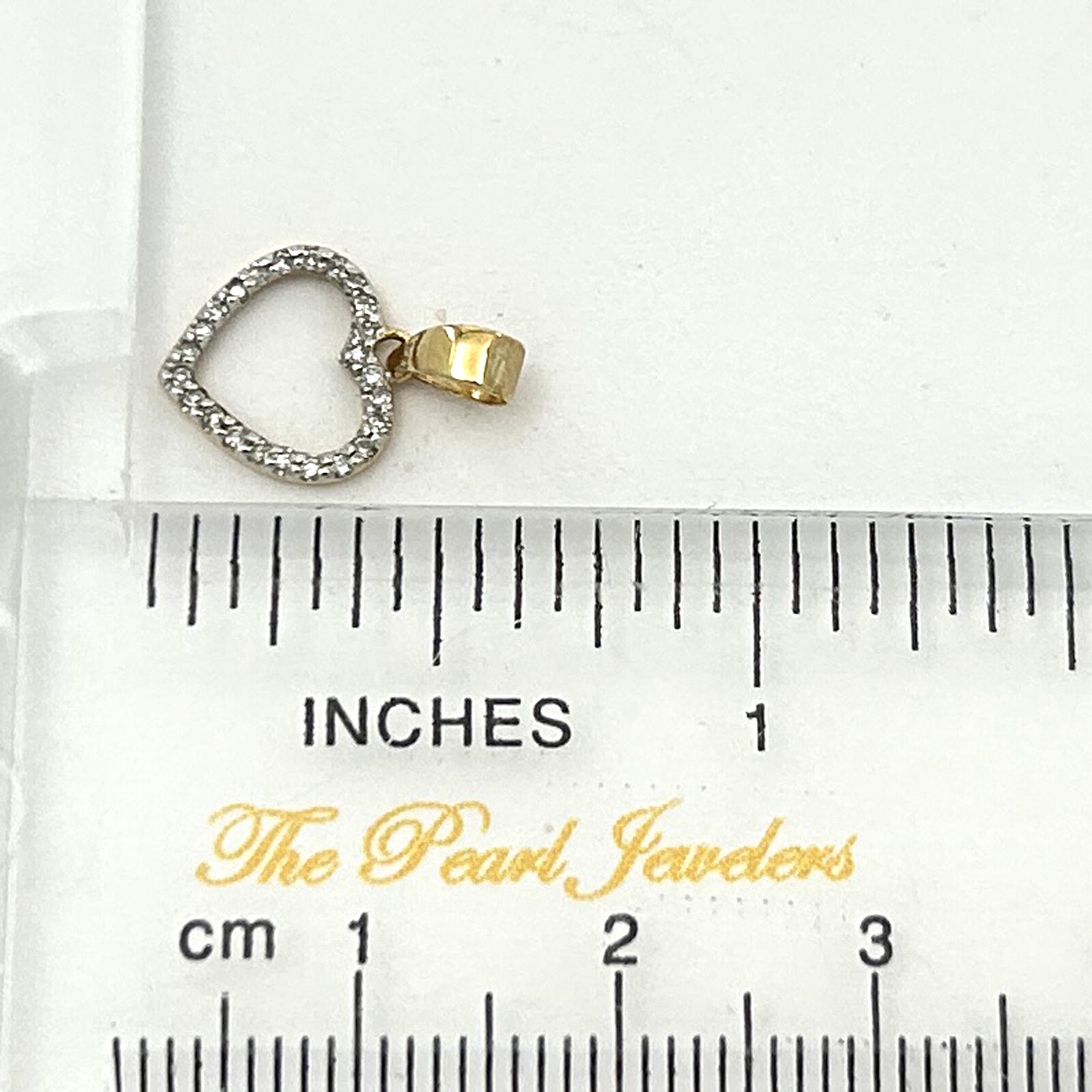 Beautiful & Love Heart 14kt Solid Yellow Gold Diamond Pendant Necklace