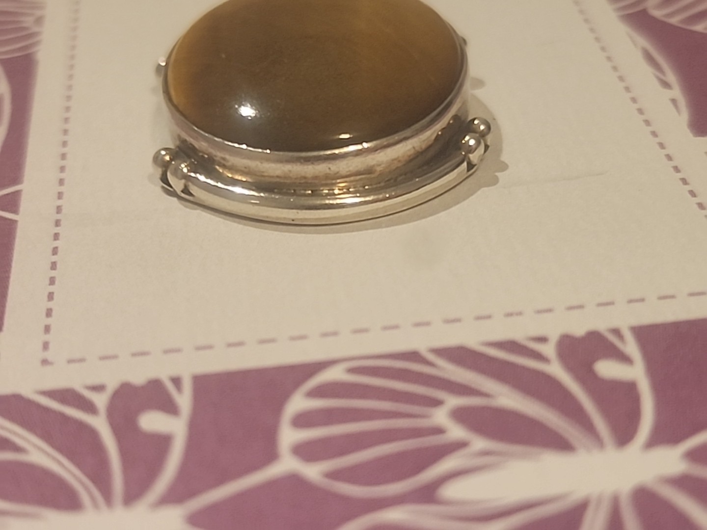 Natural Golden Tiger’s Eye Gemstone Cabochon Pendant in 925 Sterling Silver