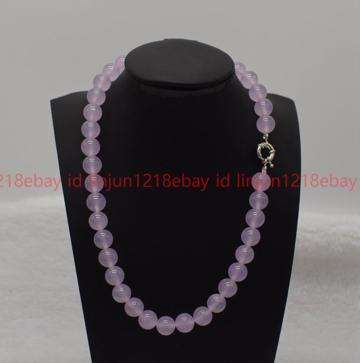 Natural Pretty 8/10/12mm Light Purple Jade Round Gemstone Beads Necklace 16-32in