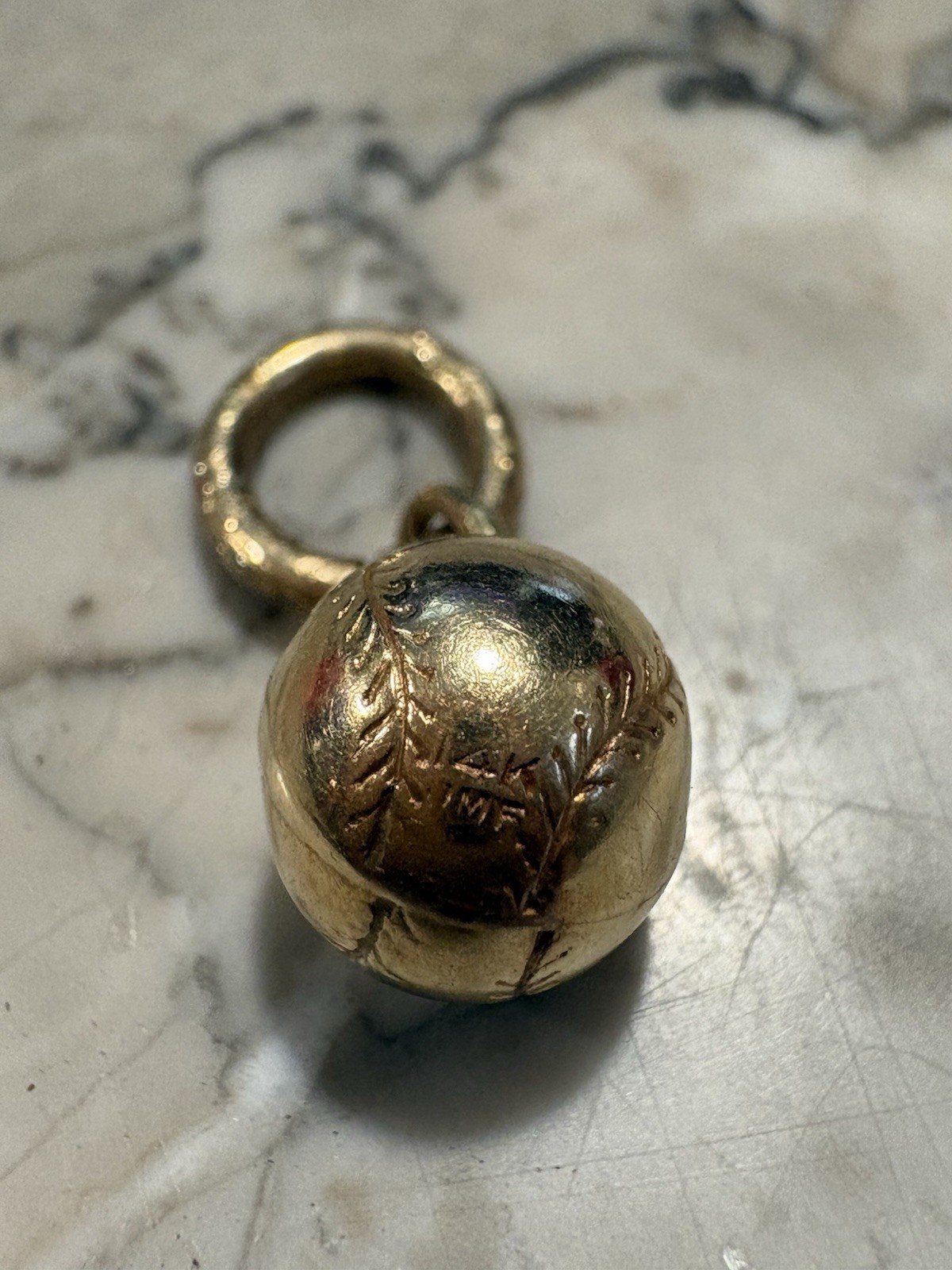 Vintage/Antique 14K Solid Gold 3D Baseball Pendant Charm 2 Grams