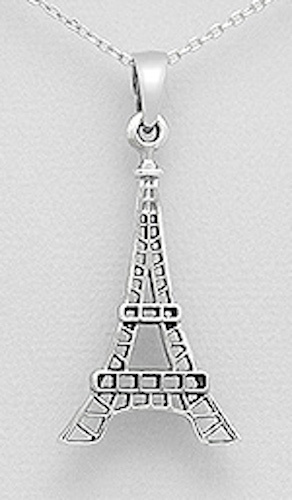 2″ Big Solid Sterling Silver Eiffel Tower Paris France Pendant 4.34g Gorgeous