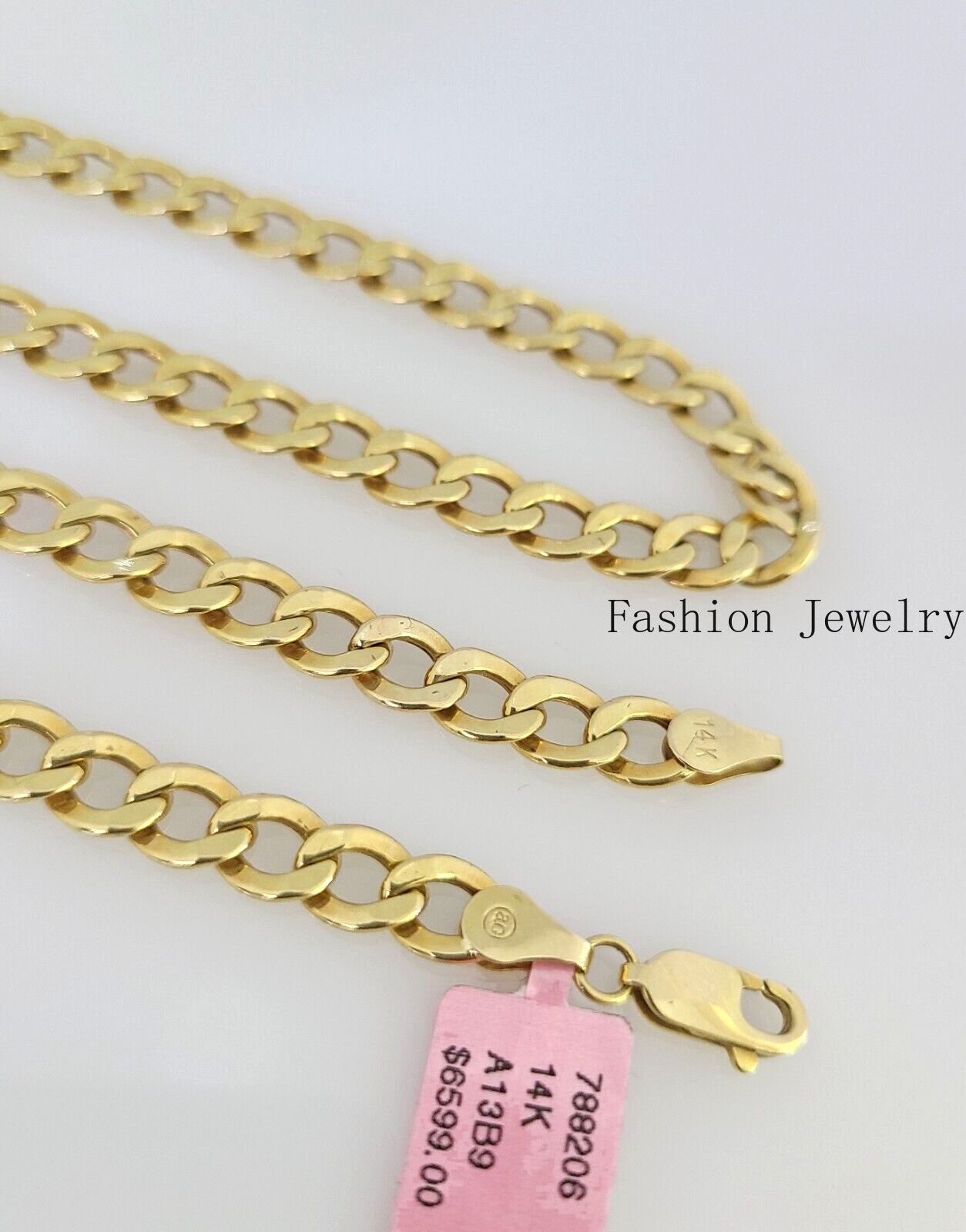 Real 14k Cuban Curb Link Chain 6mm Necklace 20″ Real Yellow Gold