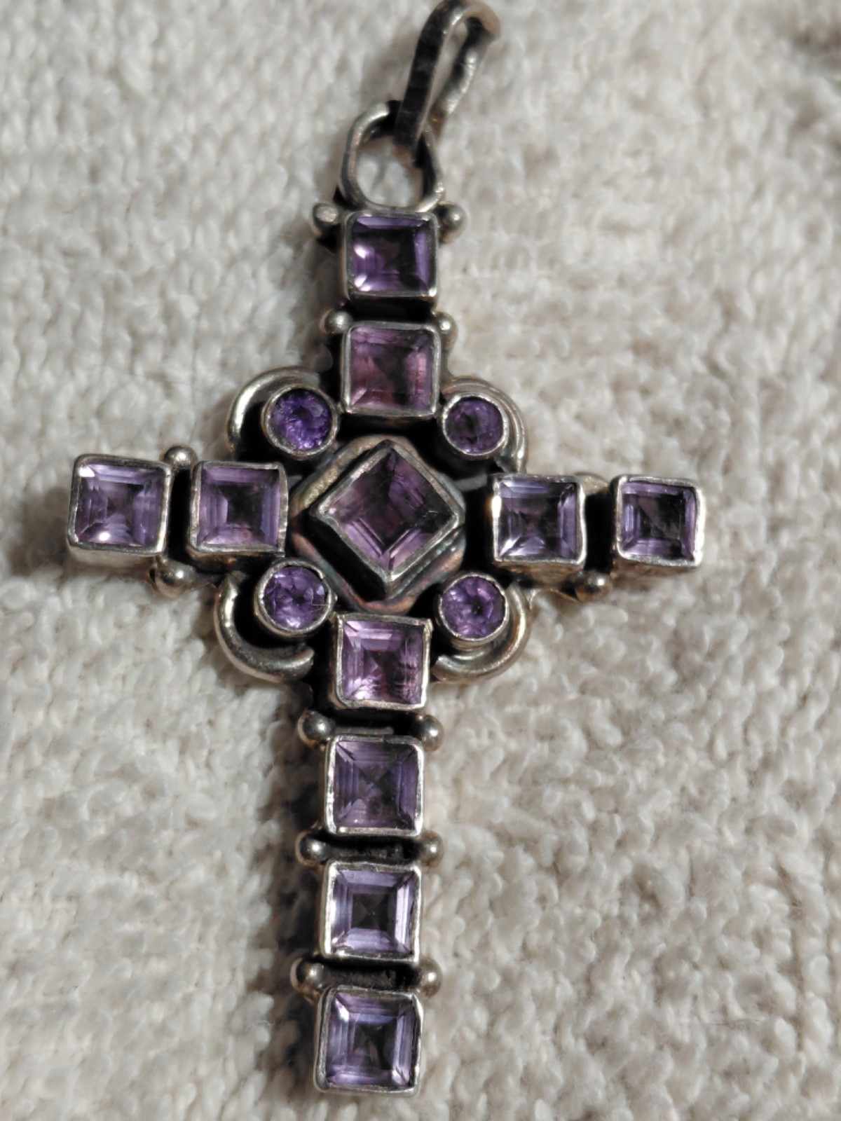 vintage amethyst pendant sterling silver