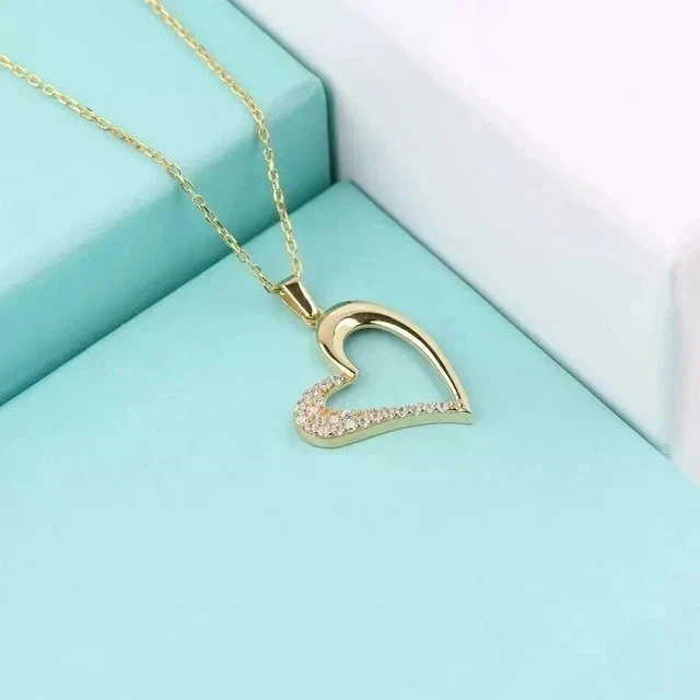 Women’s Heart Pendant In 14K Yellow Gold Plated 1.40Ct Round Lab Grown Diamond