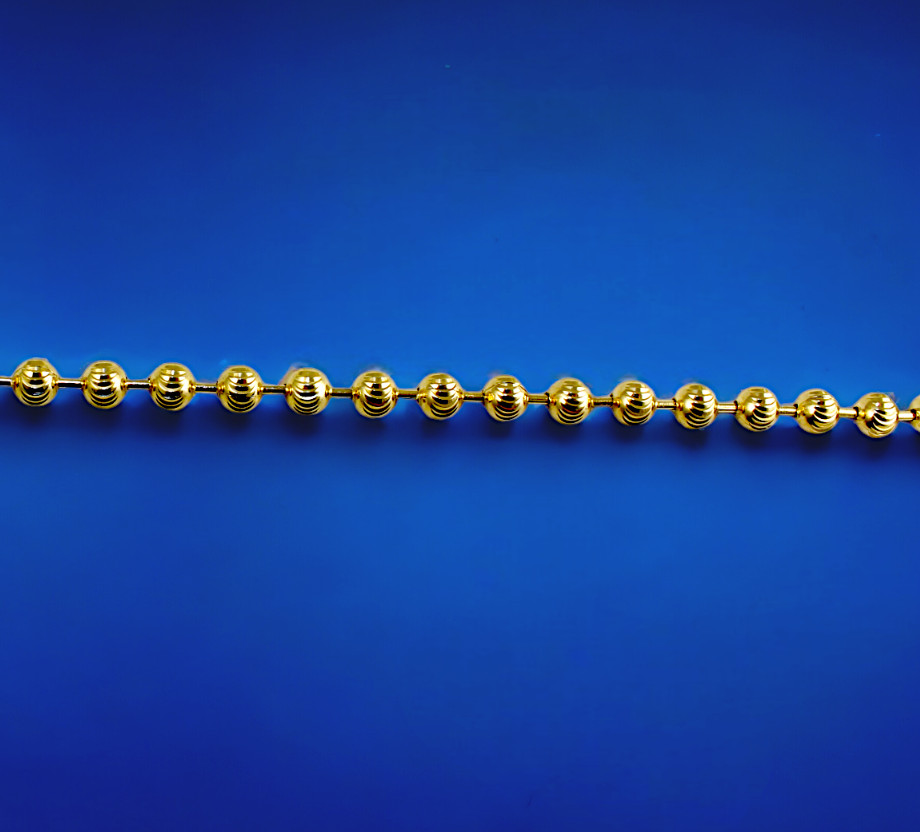 14K Yellow Gold 1.7mm-5mm Solid Round Ball Bead Chain Necklace Real 16″-30″