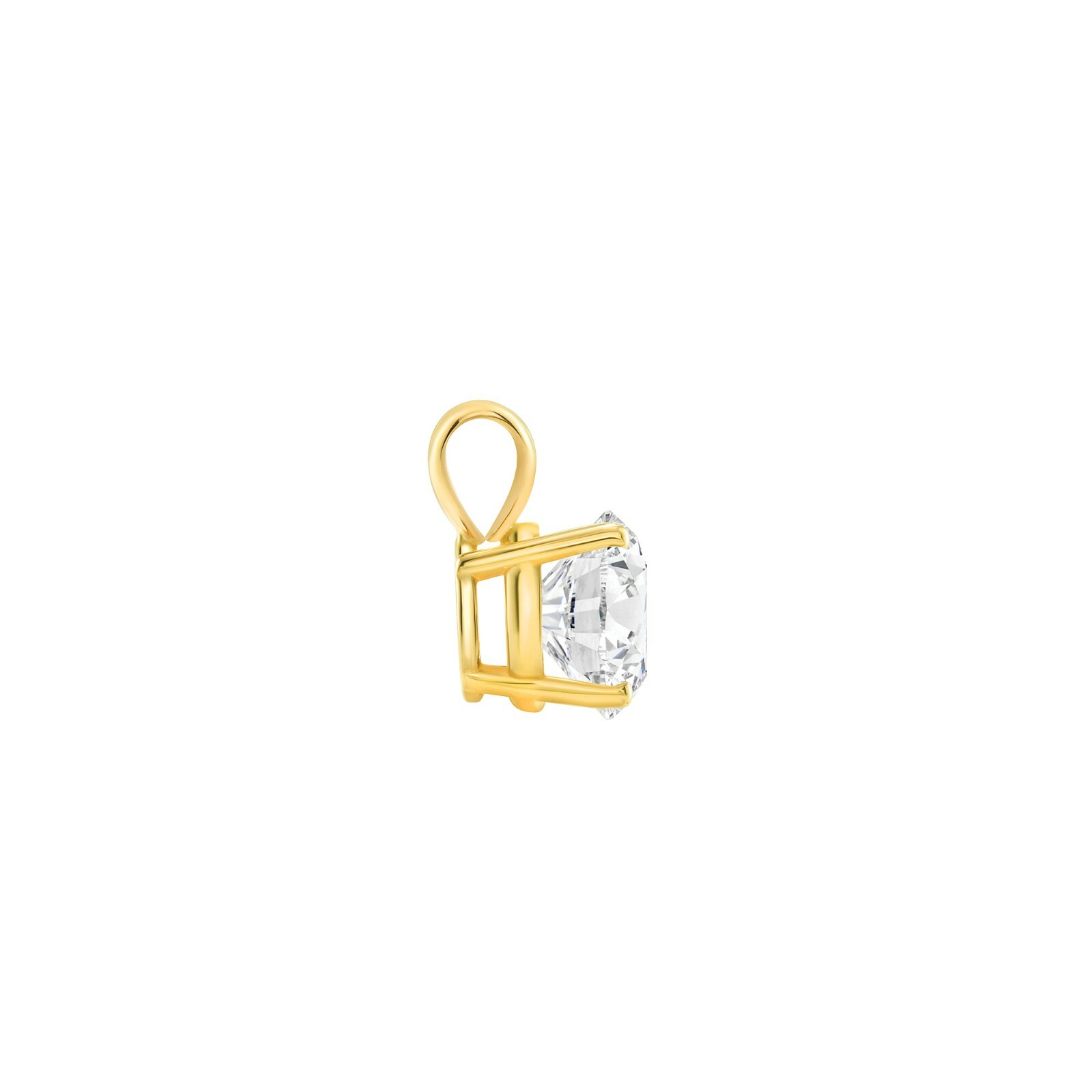 1 Ct Created Diamond Round Cut Real 14K Yellow Gold Necklace Pendant 18″ Chain