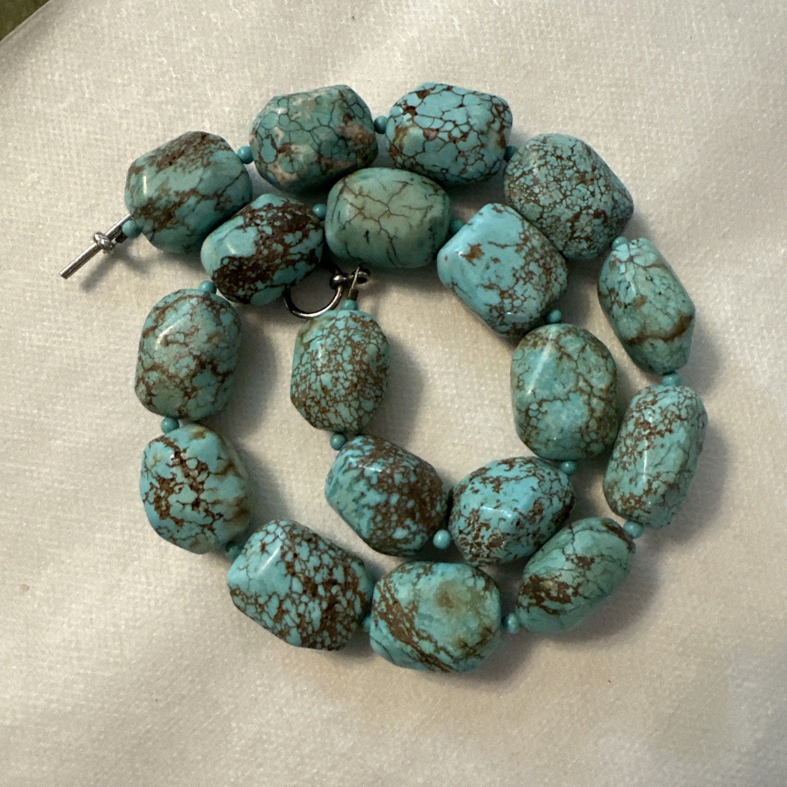 Chunky Turquoise Necklace-28 1/2 “