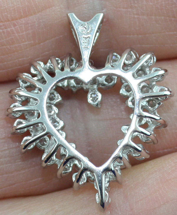 VPKJewelry Beautiful natural 14k gold heard pendant real diamonds 3.6 gram