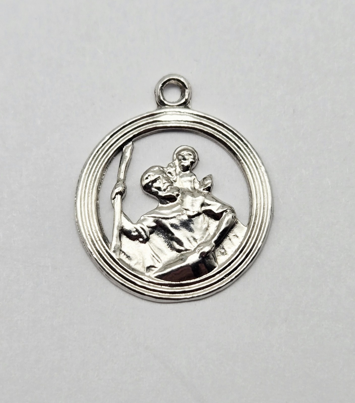 VTG Sterling Silver St. Christopher Patron Saint Travel Protect Us Charm – 1.9g