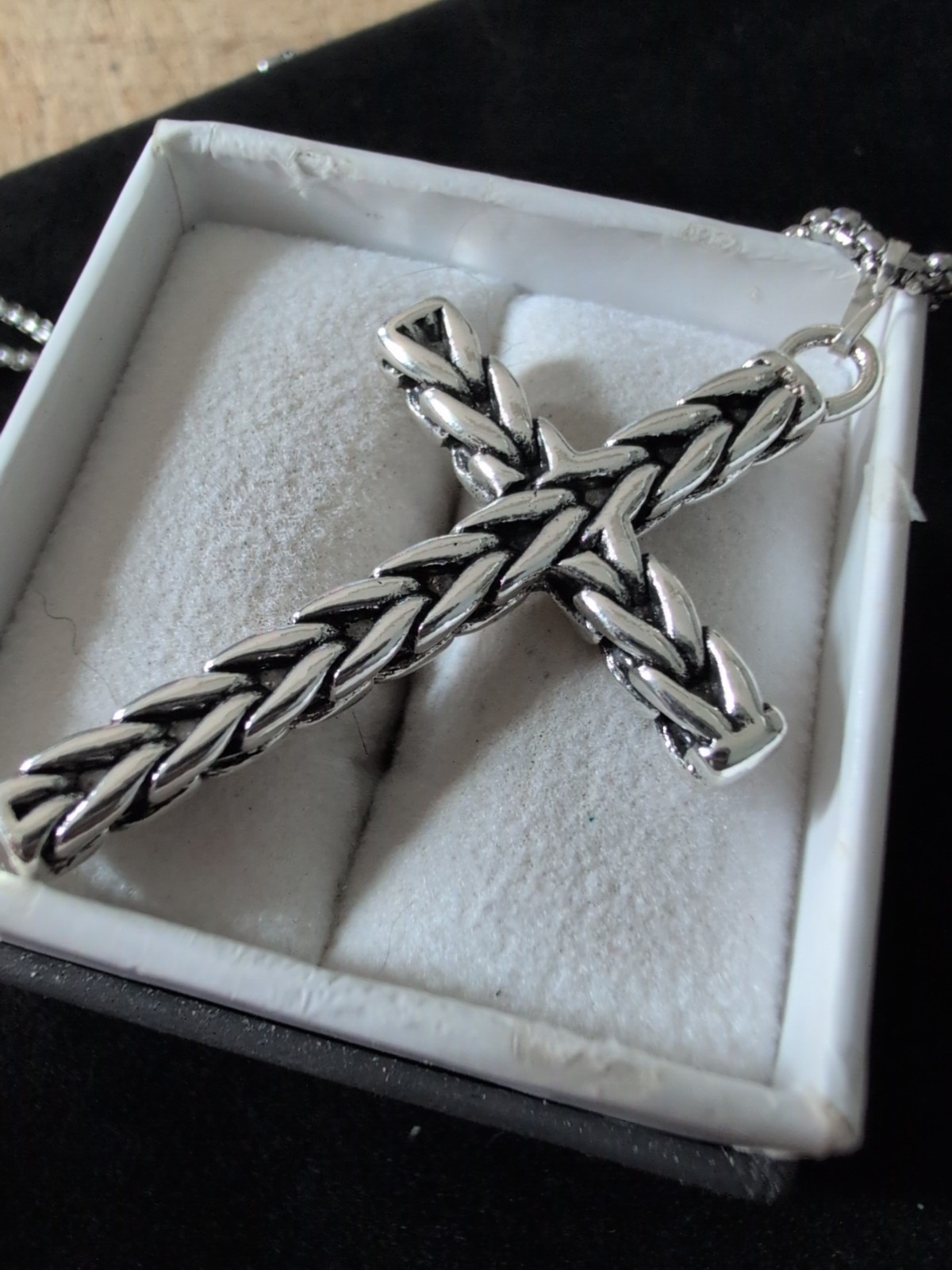 Sterling 925 Celtic Irish Braided Cross Necklace Pendant Solid Thick 21g Custom