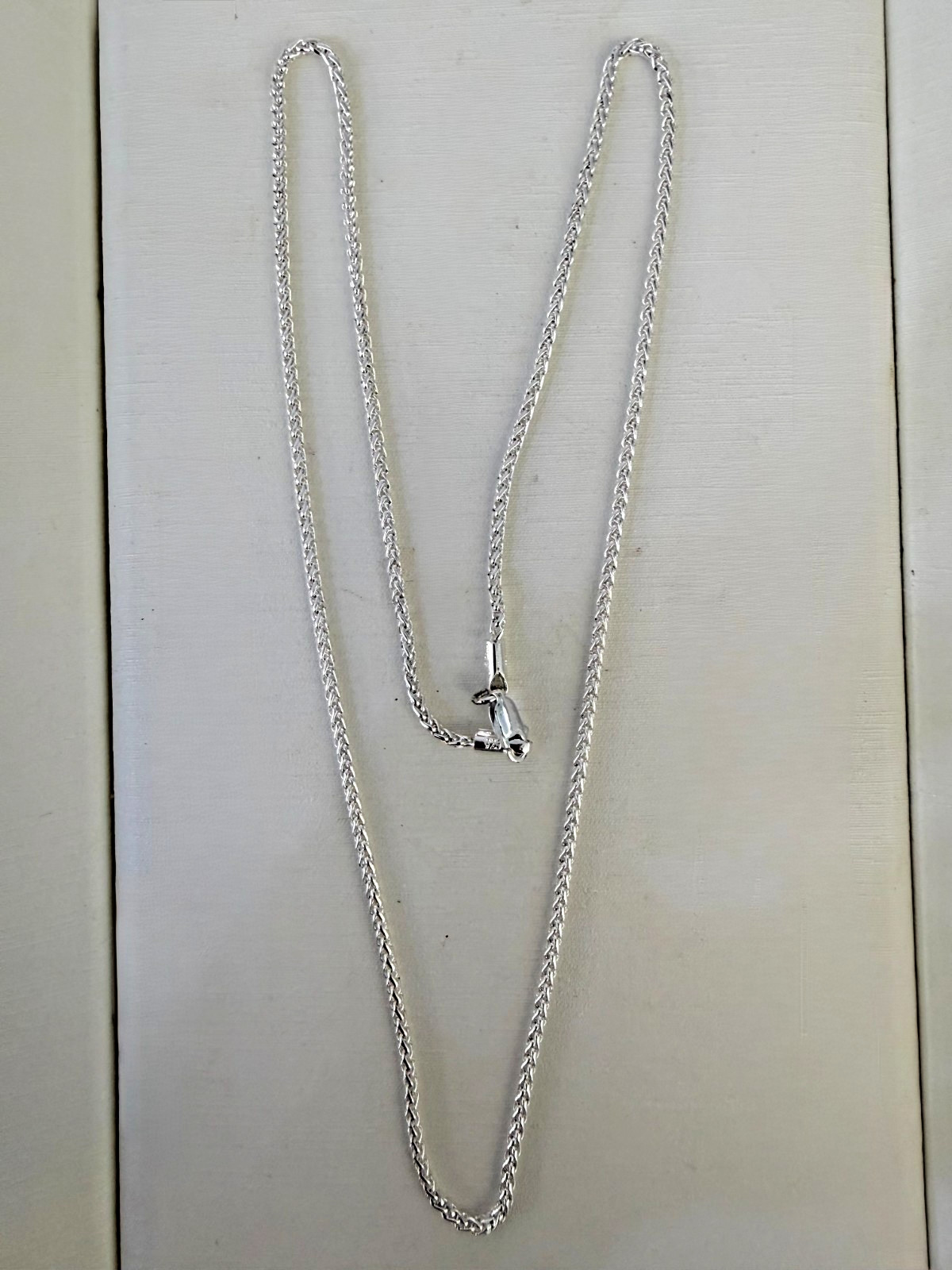 925 Sterling Silver Wheat Chain Necklace 21in.