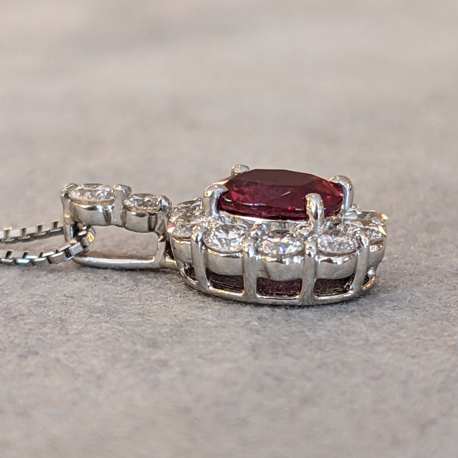 GIA Burma Ruby and Diamond Pendant Necklace in Platinum – HM2796SZ
