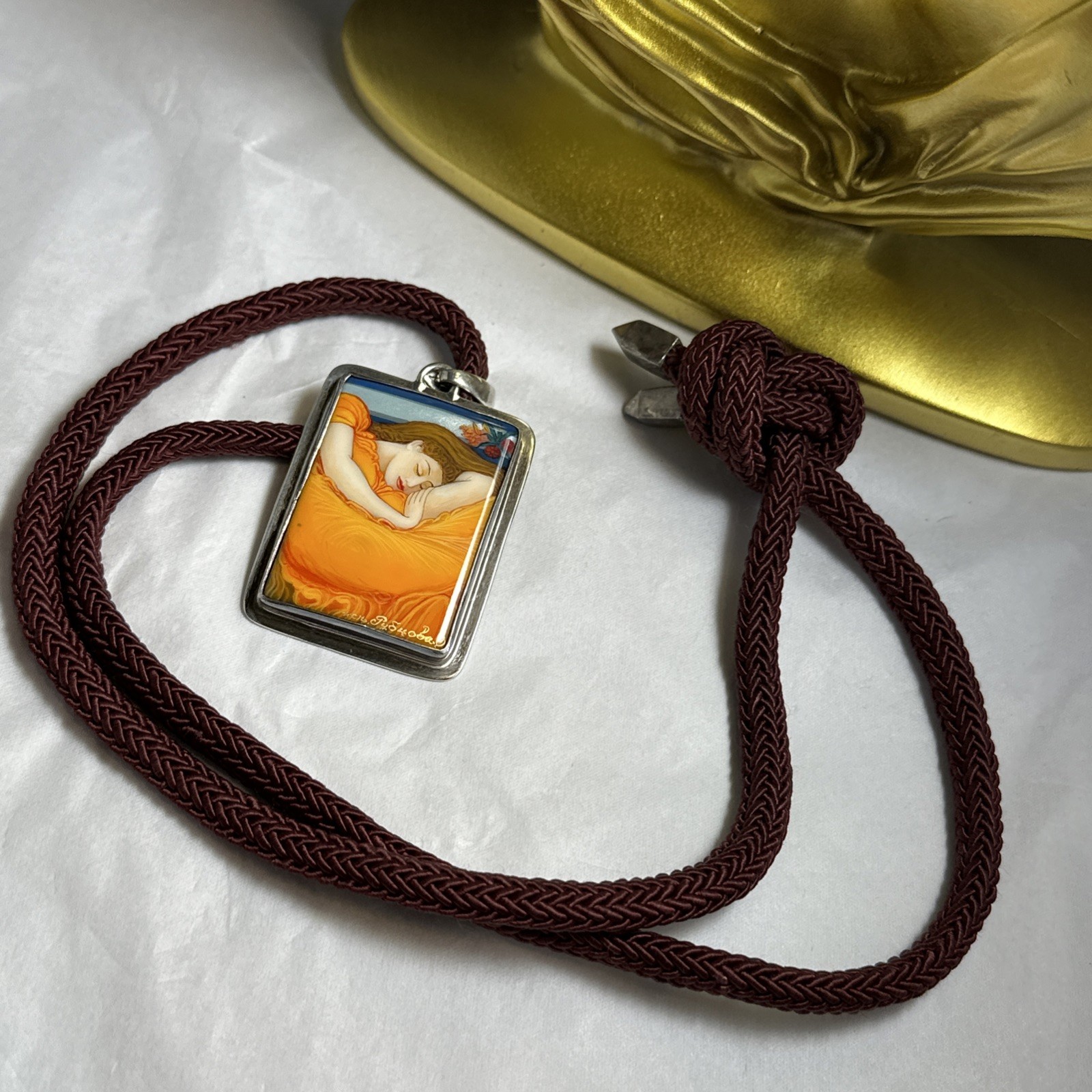 Flaming June sterling silver Russian signed hallmarked Anna King