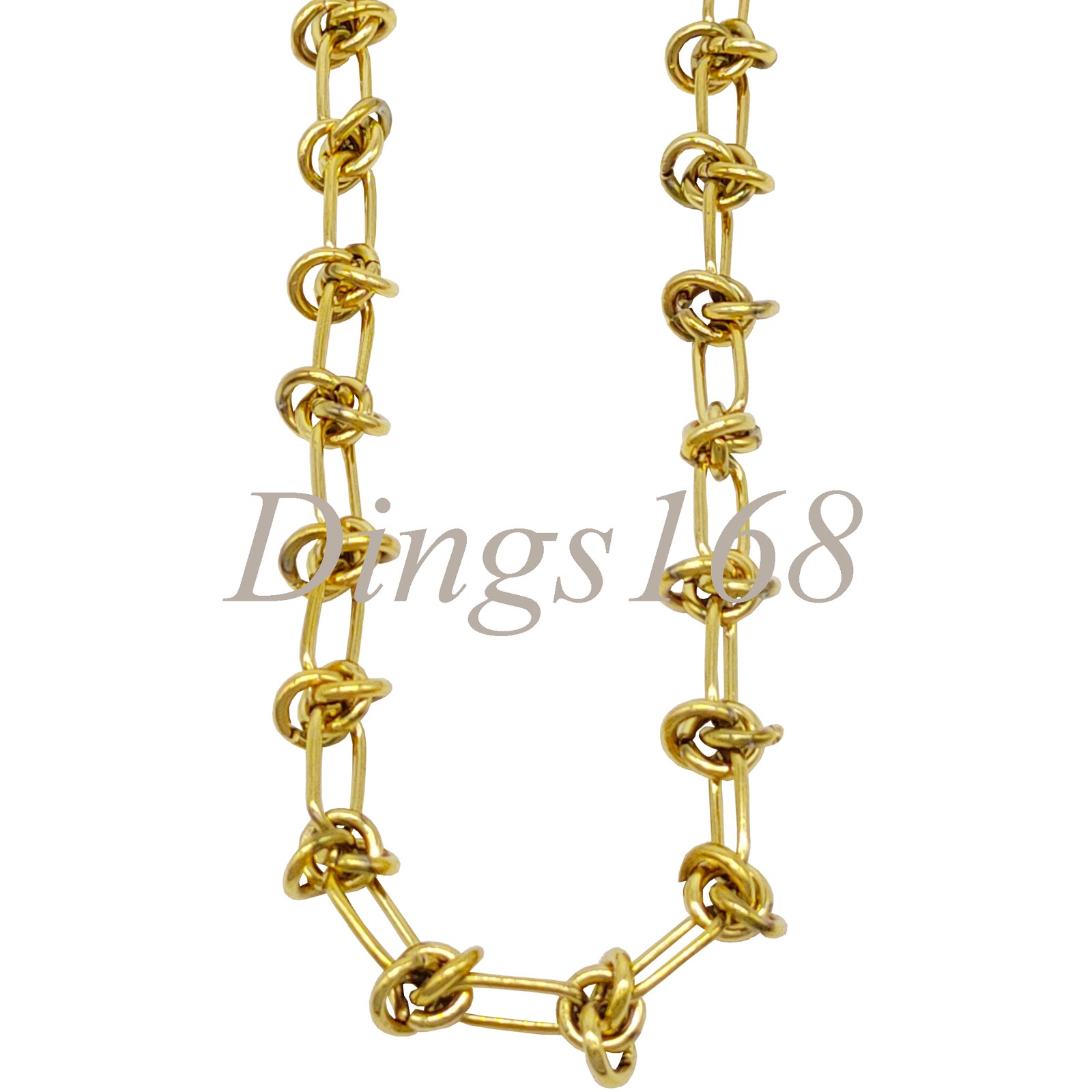 18K Yellow Gold Filled Hypoallergenic 16″/18″ Knotted 6mm Chunky Chain Necklace