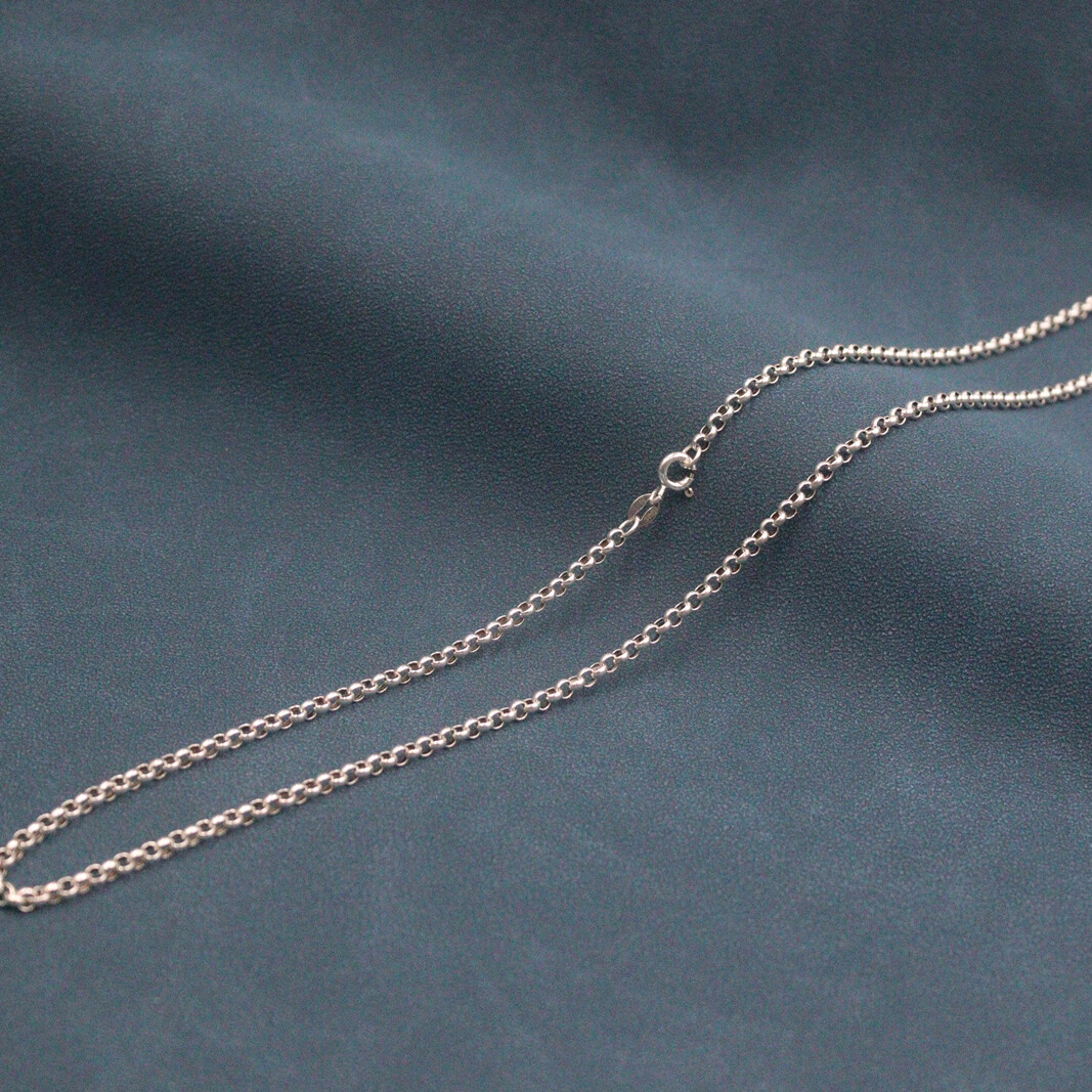 Real S925 Sterling Silver Chain For Men Women 3mm Rolo Link Necklace 20inch L