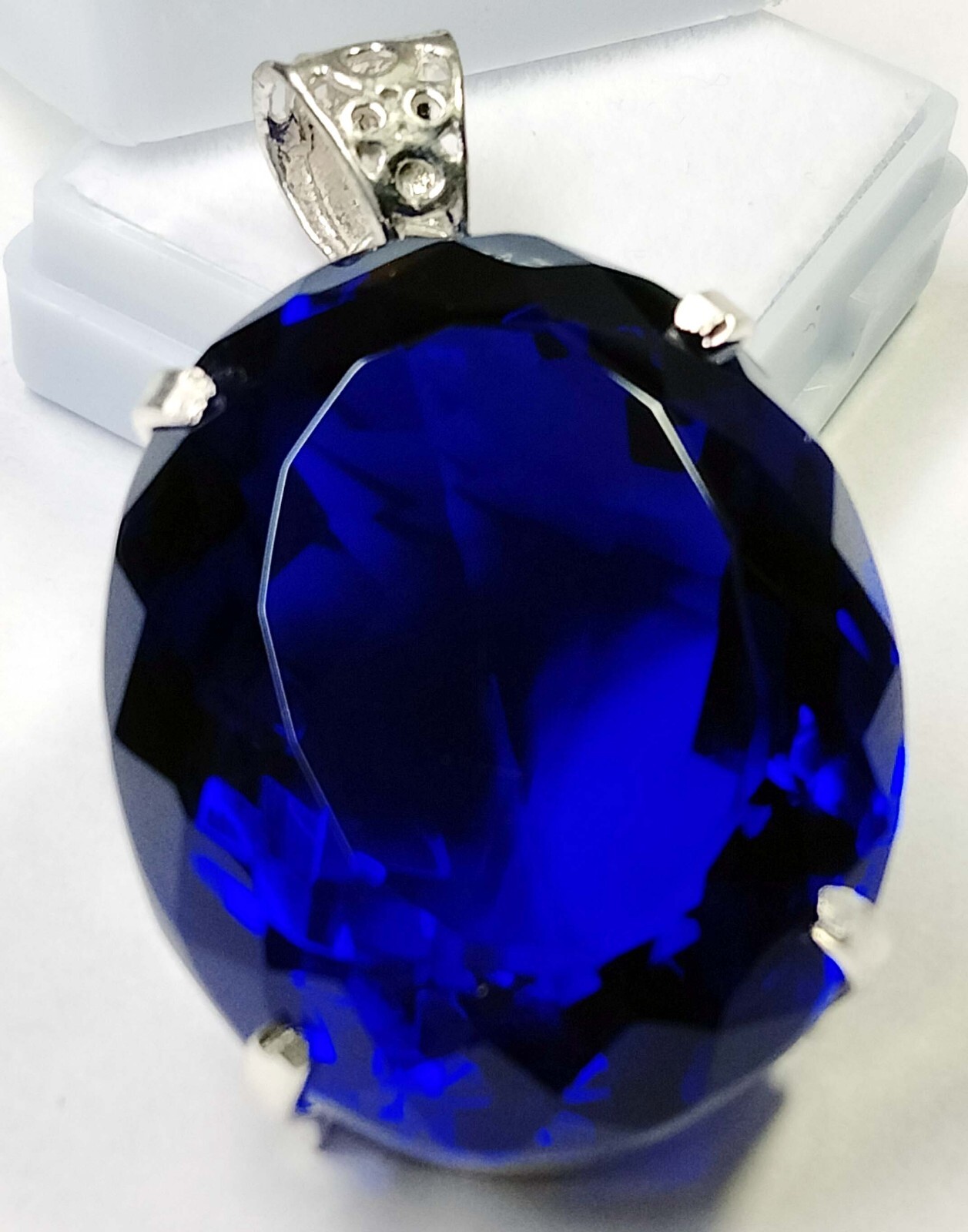 Royal Blue Topaz Oval Cut 115.25 Ct Pendant EGL Certified Natural Gemstone PD011