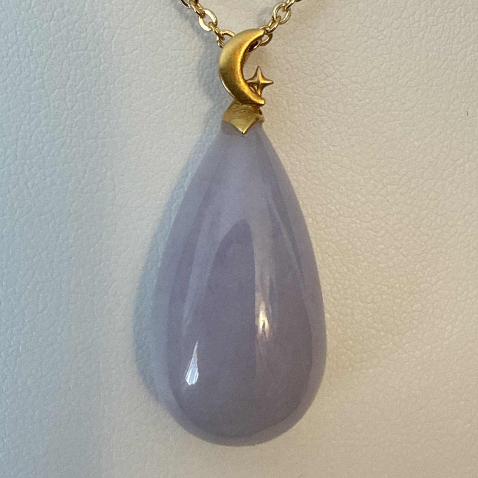 18K Gold Natural Burmese A-Grade purple Water Drop Pendant