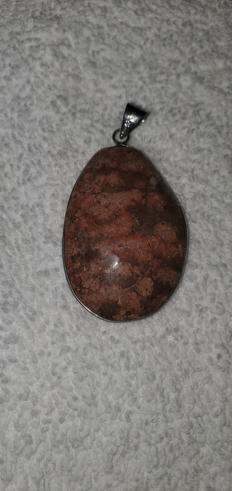 Silver Leopard Skin Jasper Pendant