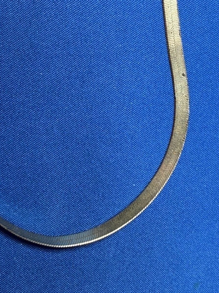 Sterling Silver Herringbone Chain Necklace