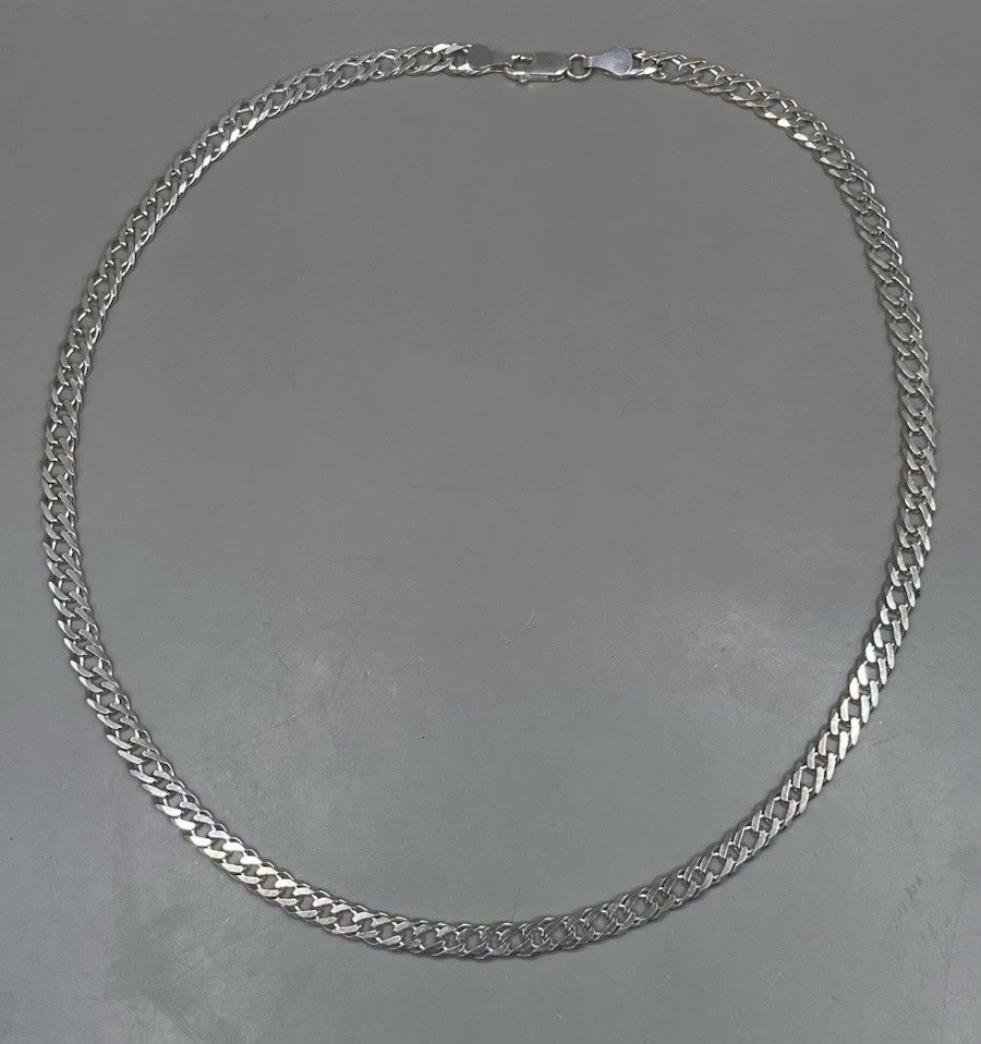 Cuban Curb Necklace Sterling Silver 925