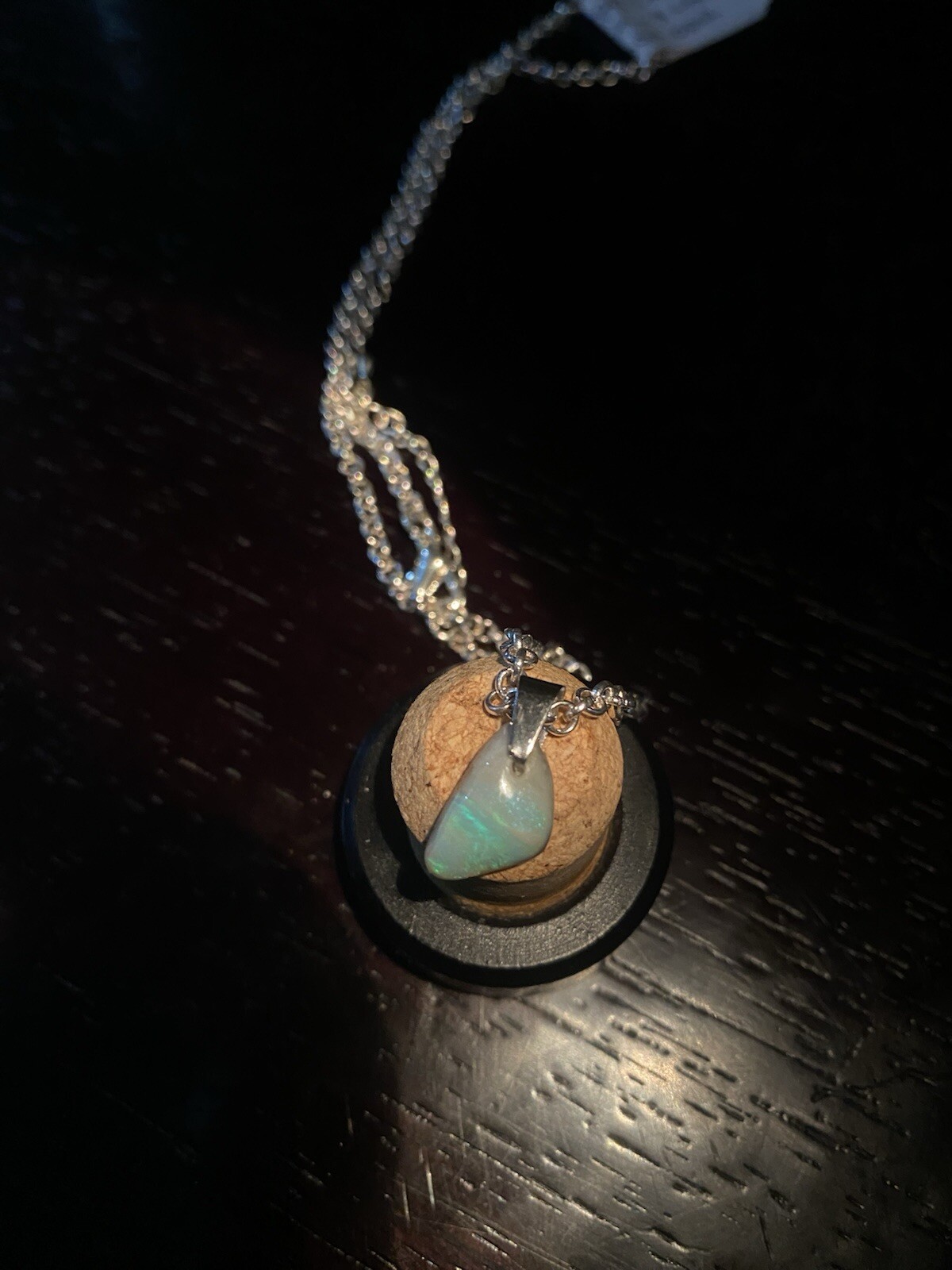 solid Mintabie Opal pendant