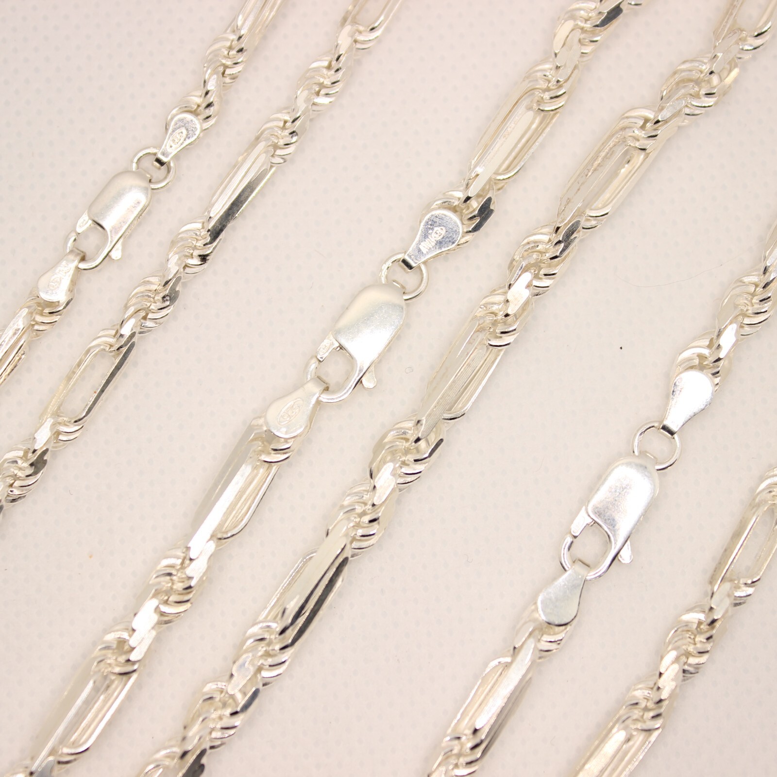 925 Sterling Silver Twisted Milano Figarope Chain Necklace (4mm~5mm/18″~28″)