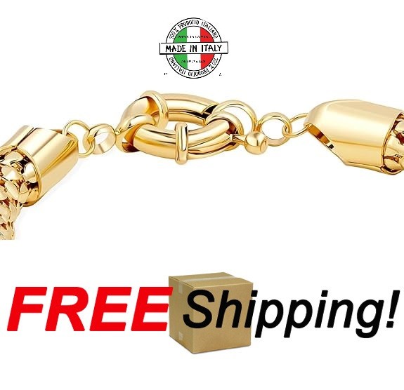 Italian 18K GP Popcorn Mesh Necklace 18in 7mm Woven Modern Luxurious Elegant New