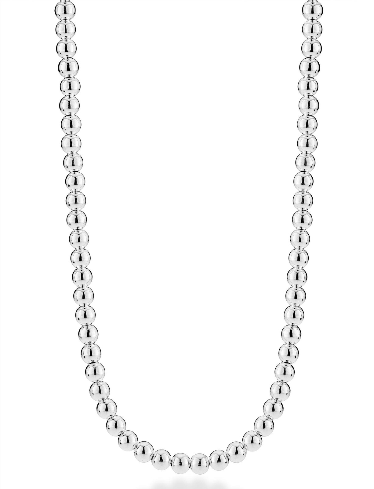 Miabella 925 Sterling Silver 4Mm Ball Bead Strand Necklace Length 16 Inches