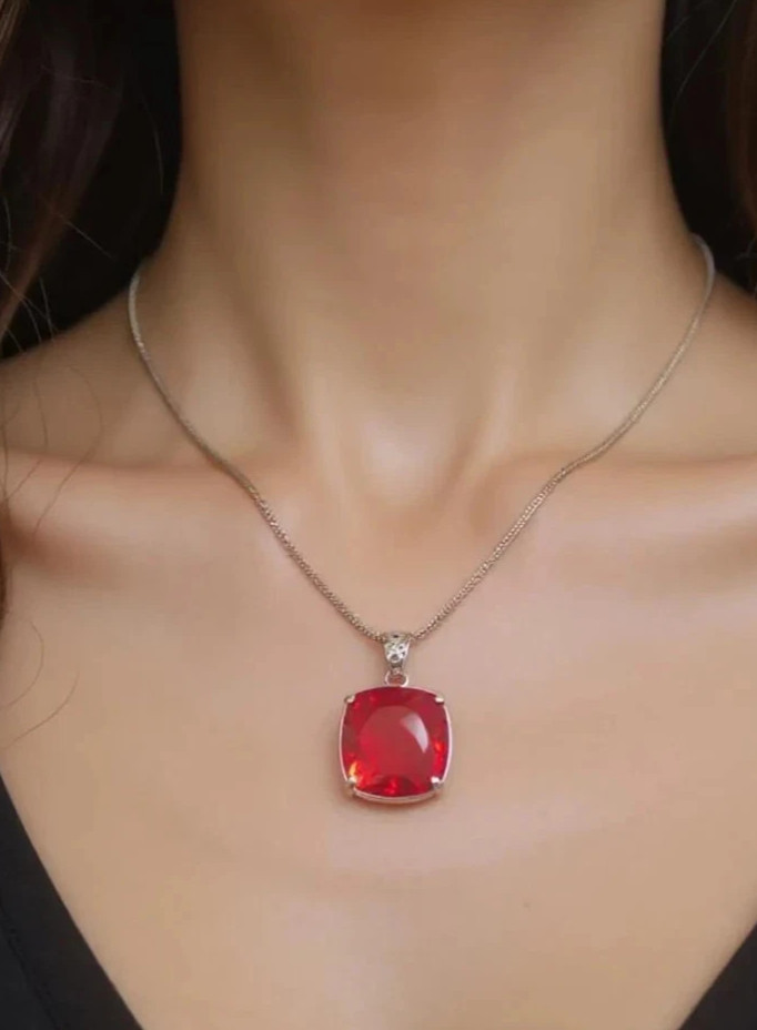 115Ct Natural Blood Red Mozambique Ruby Pendant Flawless CERTIFIED With Chain 6k