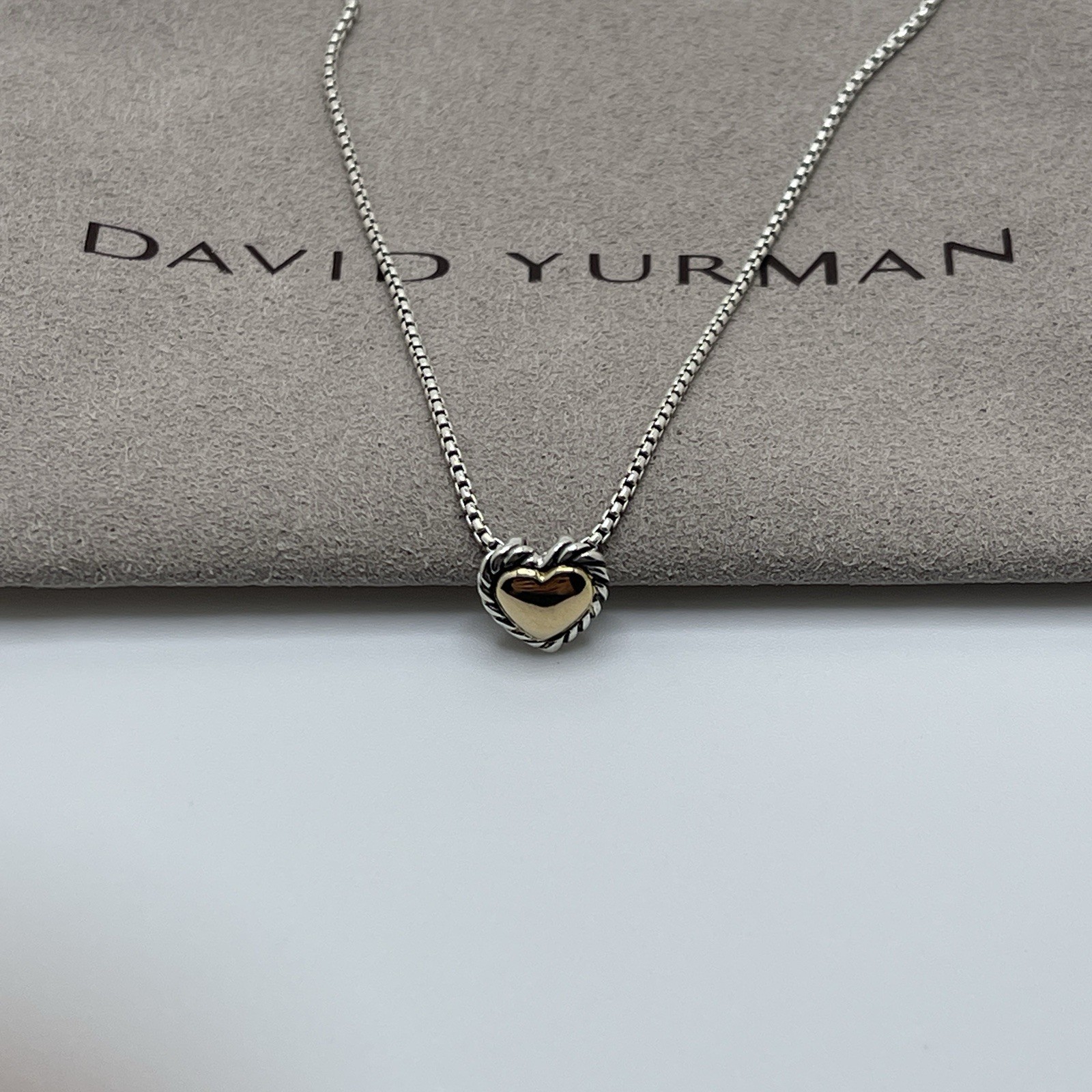 David Yurman Cookie Classic Heart Necklace Sterling Silver With 18K Gold