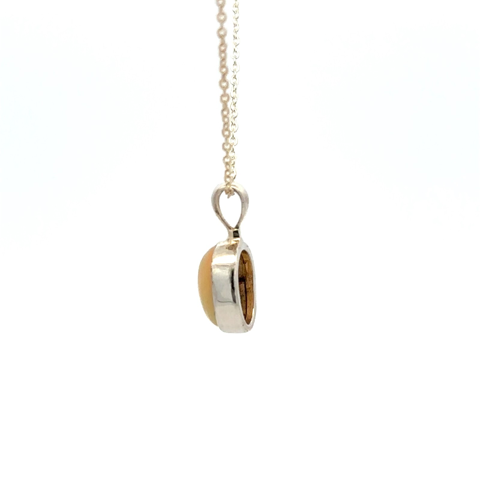 Sterling Silver Ethiopian Opal Necklace (1/4 x 1/2 Inch) With 16+2 Inch Chain