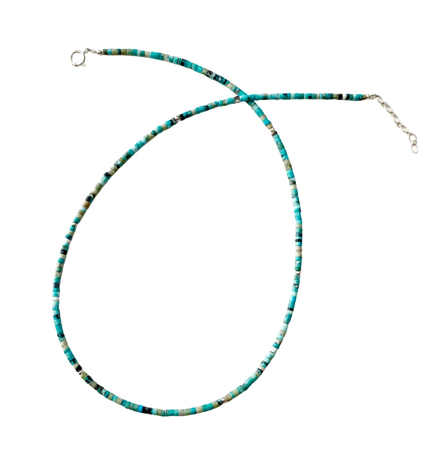 Genuine Green Turquoise 925 Silver Necklace Jewelry Women Handmade USA SELLER