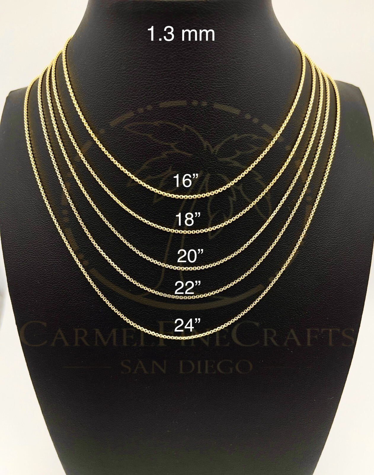 1.3-3.4mm Round Box Link Chain Dainty Minimalist Chain Necklace 14K Yellow Gold