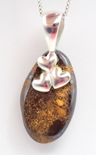 Yowah Freeform Boulder Opal Pendant Set in S/S, Includes 18″ Chain, 21.72 Carats