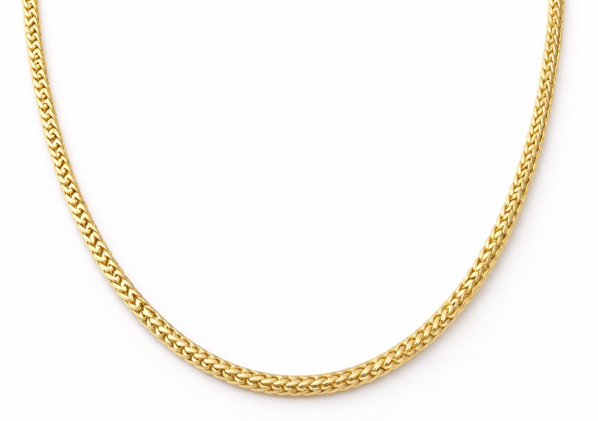 Italian 1/200 14K Yellow Gold Overlay Franco Chain Necklace 3mm Men Women