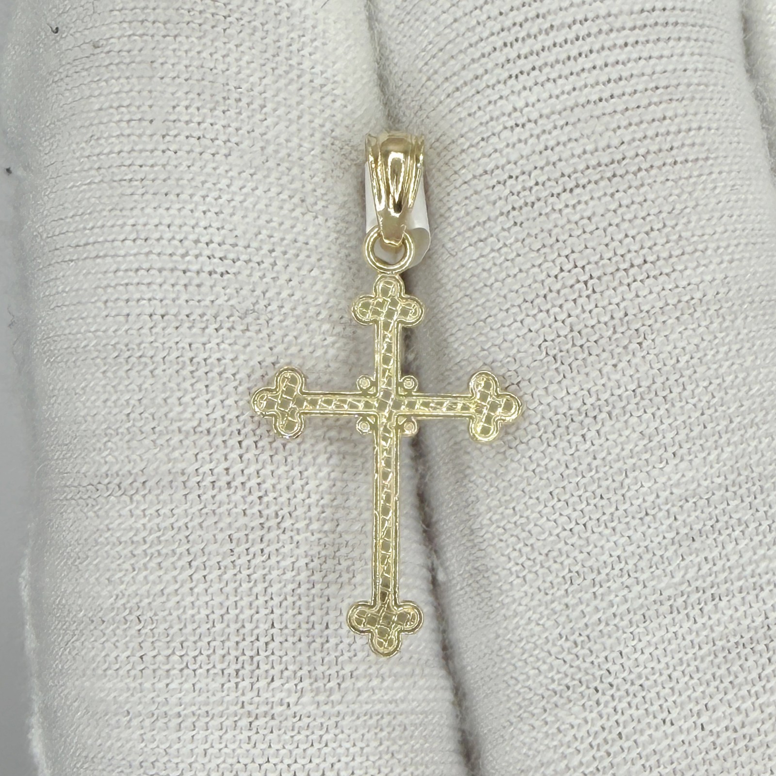 10k Yellow Gold Unisex Cross Religious Charm Pendant Jewelry Gift For Her