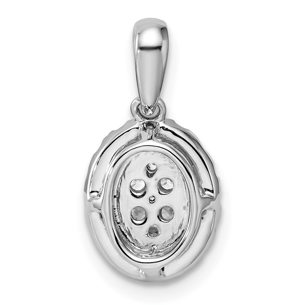 14K White Gold Lab Grown Diamond Oval Halo Pendant (VS/SI, G-H) for Mom