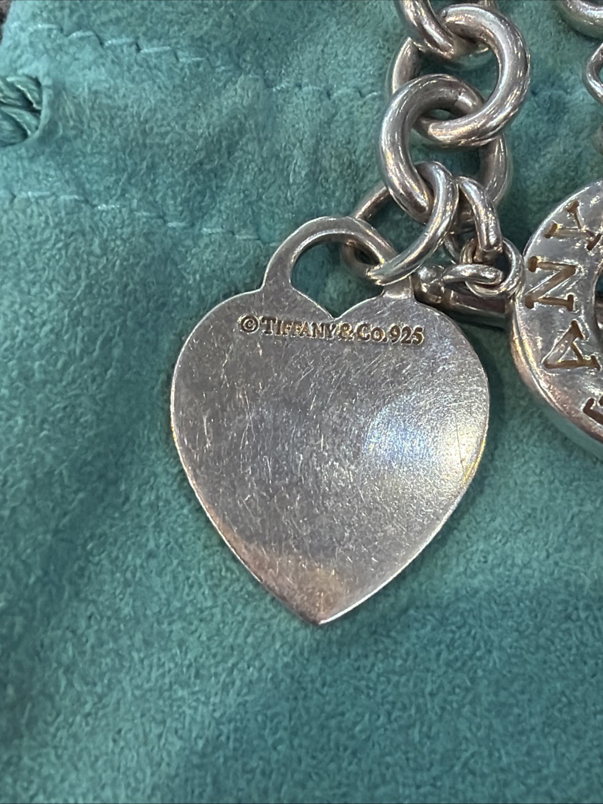 Authentic Tiffany & Co. Return to Tiffany Heart Tag Toggle Necklace 16” W/ Pouch