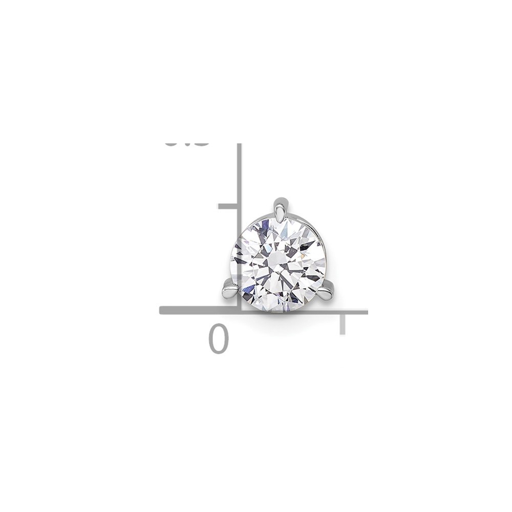 14k White Gold 3/4Ct Round Lab Grown Diamond VS/SI+ G+ Three Prong Fancy Pendant