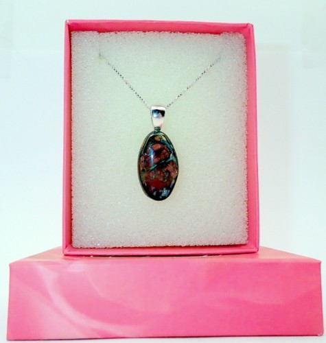 Yowah Freeform Boulder Opal Pendant Set in S/S, Includes 18″ Chain, 21.72 Carats